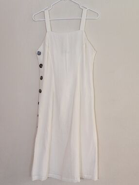 NWT RW&Co Classic Ivory Button Accent Tank Midi Sundress - Size 6